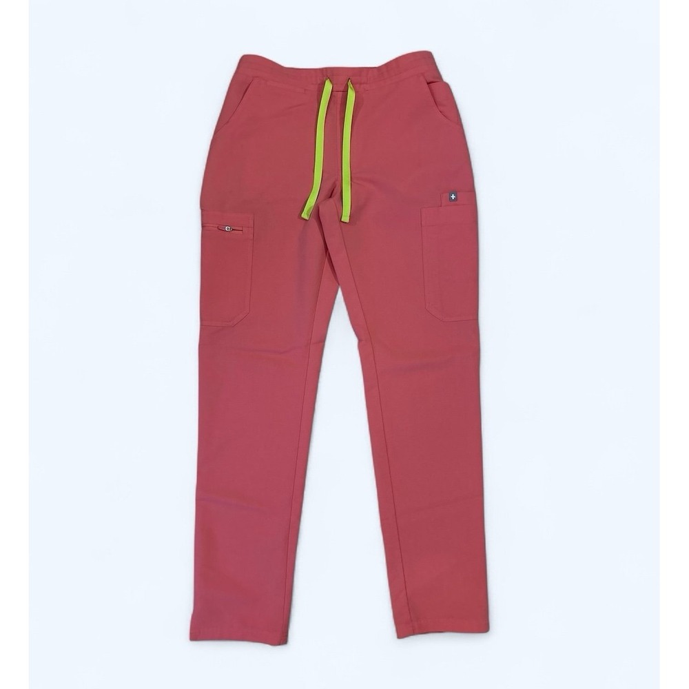 FIGS YOLA SKINNY SCRUB PANTS HOT CORAL